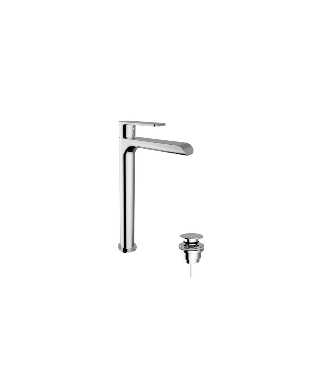 Teorema - XS Miscelatore per lavabo alto con scarico click clack cromato - 8X37011-001