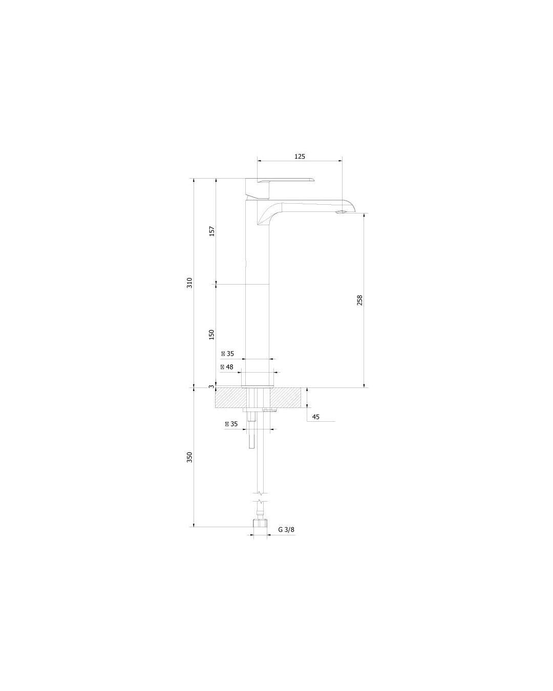 Teorema - XS Miscelatore per lavabo alto con scarico click clack cromato - 8X37011-001