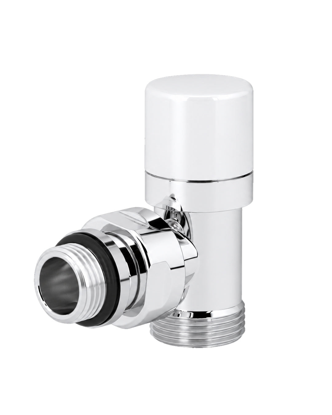 VALVOLA SQUADRO TERM. ARREDO 1/2 BIANCO LUC.