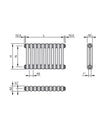 Zehnder Charleston Radiatore tubolare a 2 colonne h 2000x414 mm 9 elementi