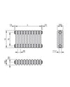 Zehnder Charleston Radiatore tubolare a 3 colonne 2000x644 mm 14 elementi
