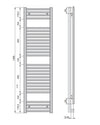 Zehnder - Aura Radiatore scaldasalviette 1469x500 mm Cromo