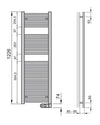 Zehnder - Aura Radiatore scaldasalviette elettrico 1300x500 mm Resistenza MUSA