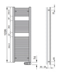 Zehnder - Aura Radiatore scaldasalviette elettrico 1300x500 mm Resistenza MUSA