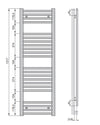 Zehnder - Radiatore scaldasalviette Aura 1217x500 mm bianco