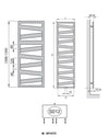 Zehnder Ribbon Termoarredo 1266x500 mm bianco