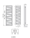 Zehnder Ribbon Termoarredo elettrico 1291x500 mm bianco