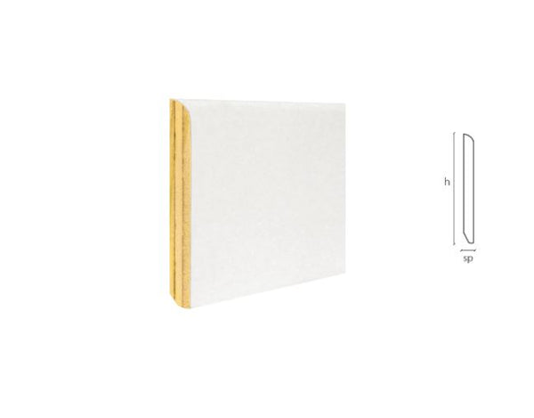 Battiscopa BC impiallacciato laccato bianco 70x10 mm