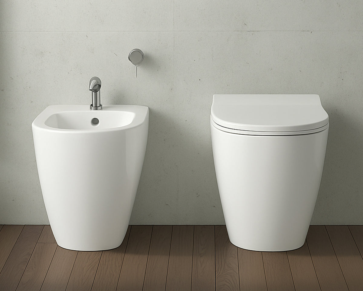 Galassia Dream kit vaso e bidet a pavimento con copriwater slim