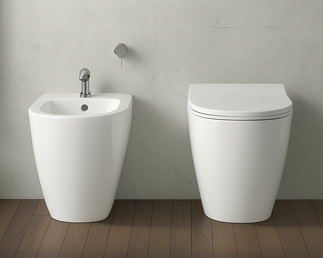 Galassia Dream kit vaso e bidet a pavimento con copriwater slim