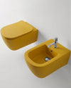 Vaso sospeso Antonio Lupi Komodo1C mostarda goffrato con sedile soft-close