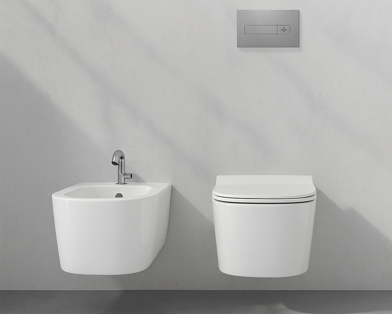 Galassia Meg 11 Pro kit vaso e bidet sospesi con copriwater slim soft close bianco matt