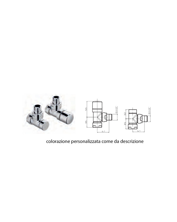 Zehnder - kit valvole detentore e raccordi cromo  personalizzate